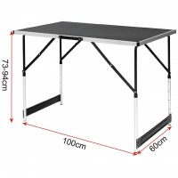 Folding table garden table, adjustable