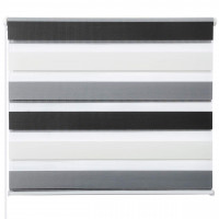 Day and Night Zebra Roller Blind Double Layer Roller White-grey-anthracite