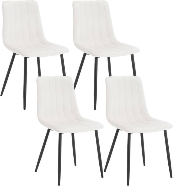 Klihome Esszimmerstühle 4er Set, Design Stuhl, Metallbeinen, Sitzfläche aus Samt