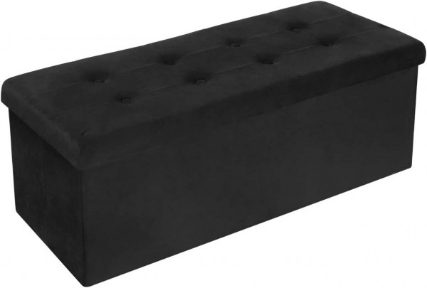 WOLTU Stool bench with storage space, foldable, removable lid, made of velvet