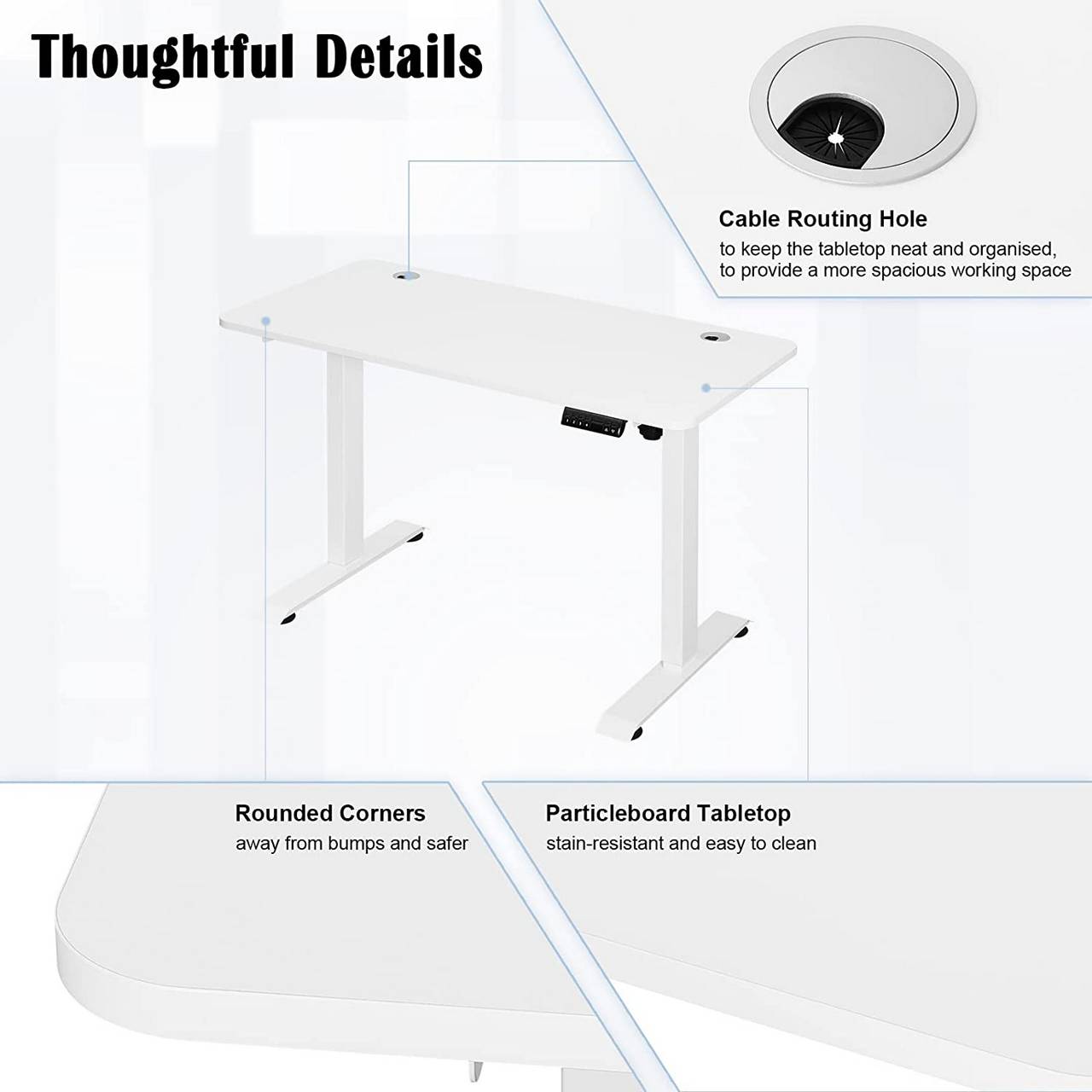 Stand Steady Mesa redonda ajustable en altura y estación de trabajo móvil  multifuncional | Escritorio portátil de pie con elevación neumática 