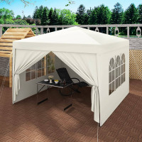 Pavillon Pop-Up wasserdichter Sonnenschutz Camping Pagodenzelt 3 x 3 m beige