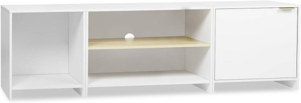 WOLTU TV cabinet, TV cabinet, 3-in-1 TV board divisible, made of wood material, white