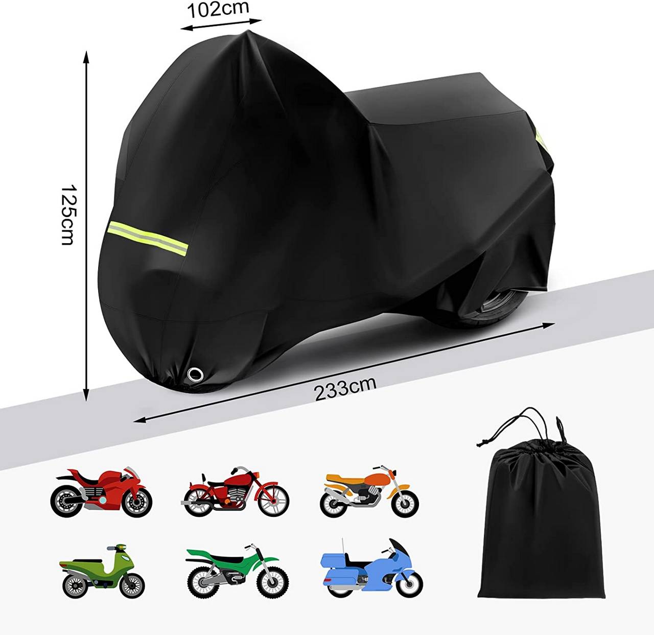 200x70x110CM Housse de Vélo Oxford Imperméable UV Couverture de Protection  Exterieur Vehicule Moto Bâche Housse d'Pluie