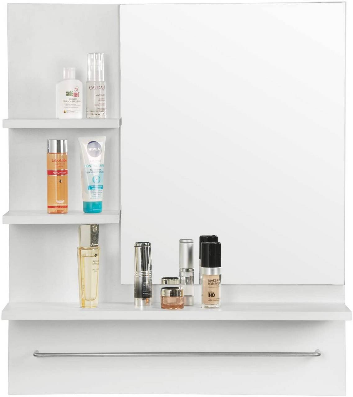 Mirror Cabinet With 3 Shelves Made Of Wood White Woltu Eu