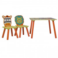 Kinder Sitzgruppe Waldtiere Tisch & Stuhlsets, Kindertisch mit 2 Stühlen