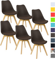 6er Set Esszimmerstühle Küchenstuhl Design Stuhl Kunstleder Holz Braun
