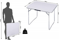 Camping table made of aluminum and MDF for picnic, foldable