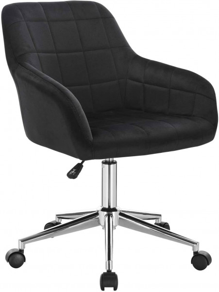 Office stool Rolling stool with velvet backrest and armrests