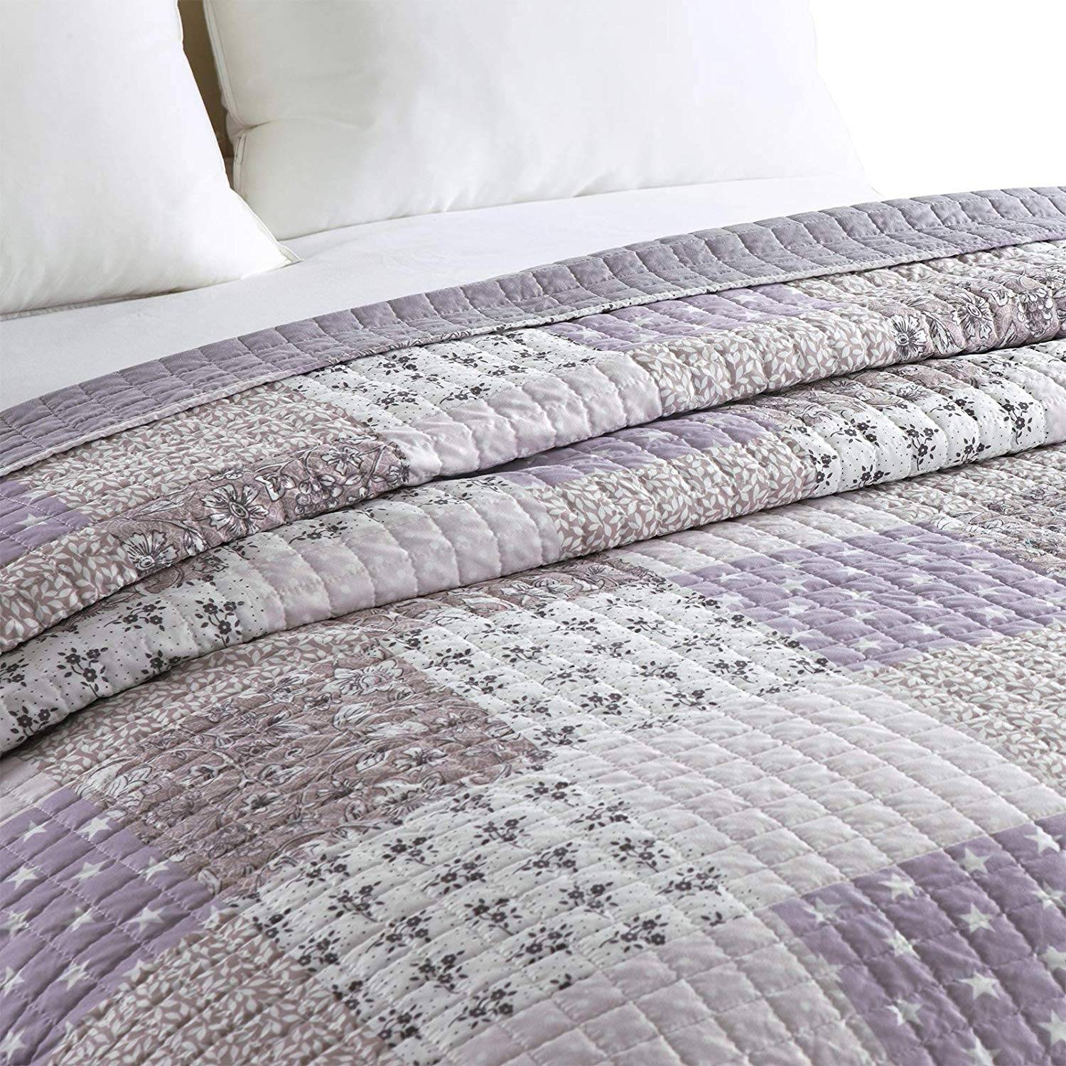 WOLTU Bedspread Quilted Patchwork Bed Throw Blanket Lightweight Comforter Coverlet 150x200cm BD17m01 