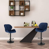 Set of 4 bar stools bar stools designer stools with backrest, height adjustable, swivel, velvet