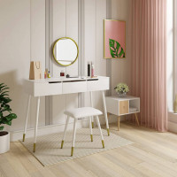 Dressing table with stool and mirror Dressing table 3 drawers Modern make-up table