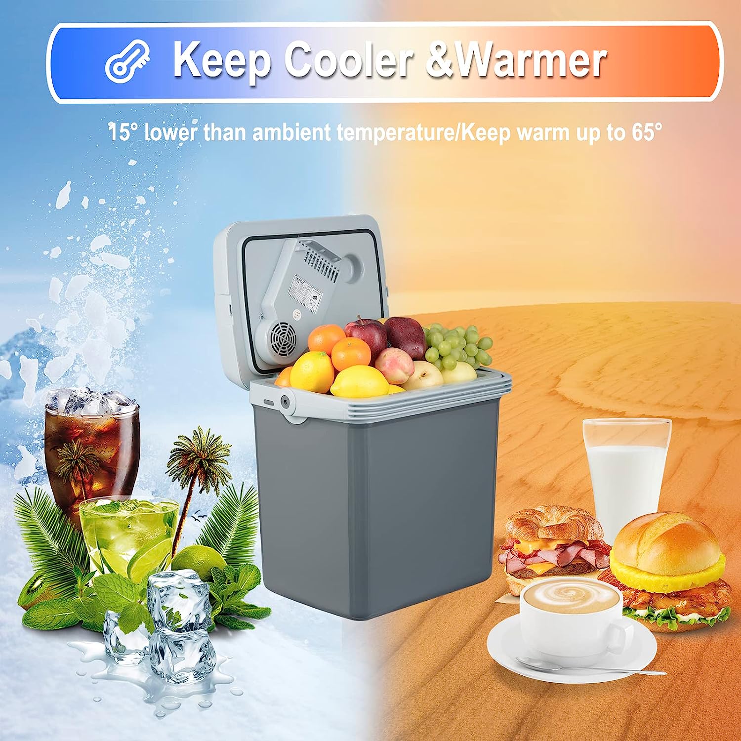 Durable Auto Kühlschrank Kühlbox Mini Kühlschrank Eis Eimer