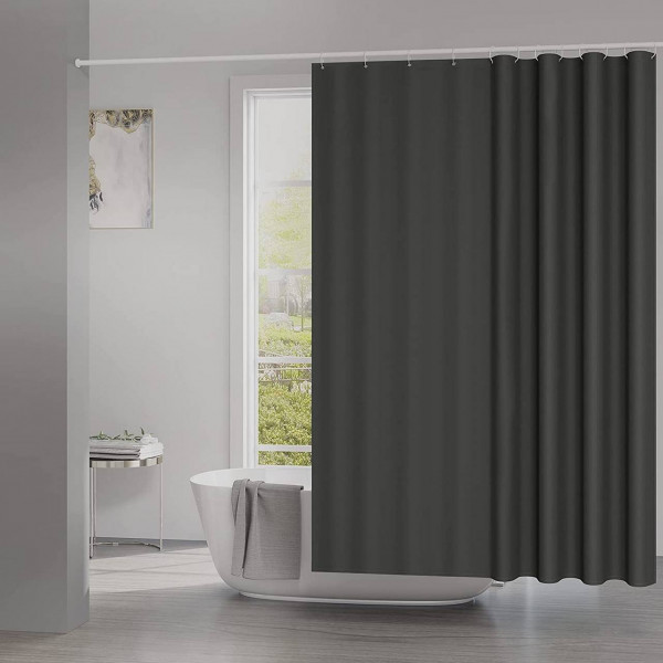 Duschvorhang Wasserdicht Anti-schimmel Badvorhang mit Duschvorhängeringen Badewanne Vorhang waschbar dunkelgrau
