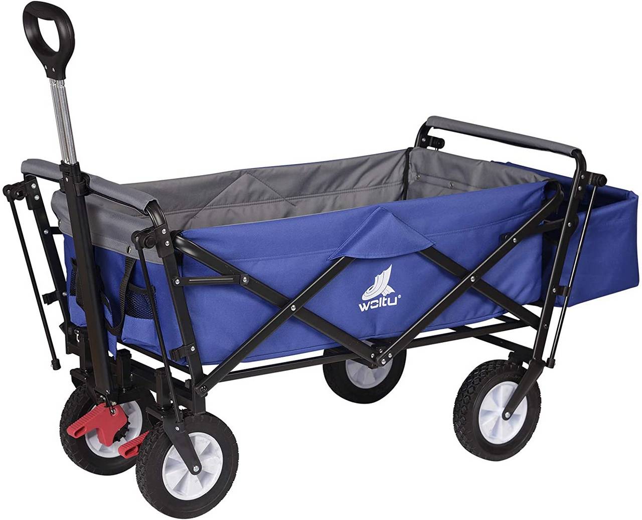 Garden Trolley Cart 4 Wheeled With Brake And Removable Canopy