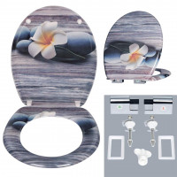 Duroplast toilet seat with automatic lowering in deco design