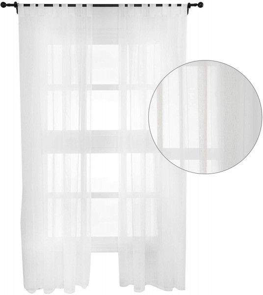 Voile Curtain Panels Tab Top Sheer, Tab Sheer Curtains