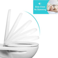 WC-Sitz Kunststoff Weiß mit Absenkautomatik D-Form