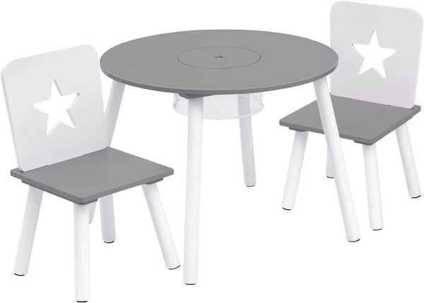 Kindersitzgruppe Tisch-Set mit Stauraum aus Kiefernholz