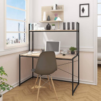 Schreibtisch mit Ablage in praktischem Design,schwarz rostfarbe