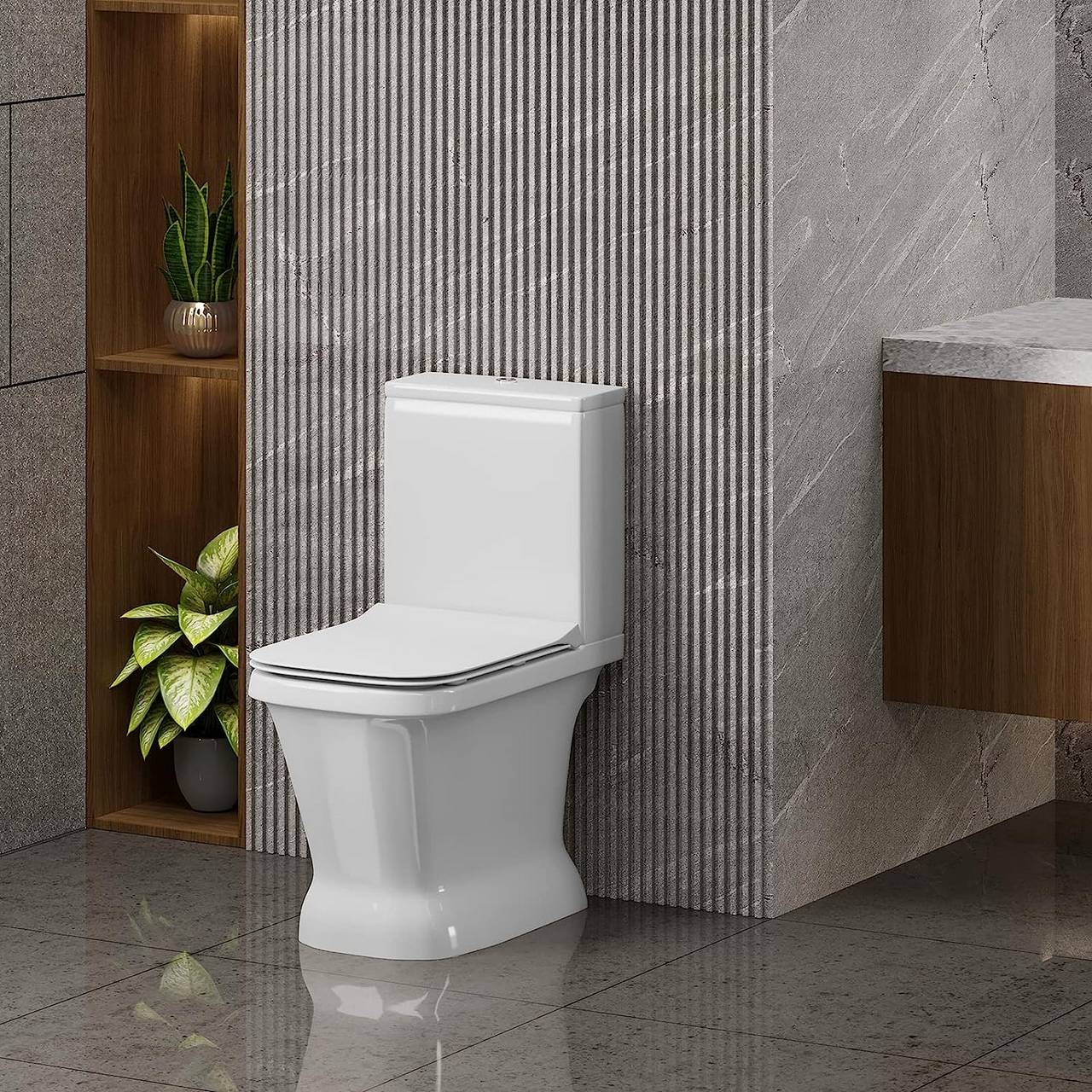 FTYYSWL Abattant WC rond avec charnières à fermeture lente en résine  robuste pour usage domestique ou commercial : : Bricolage