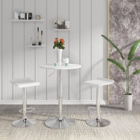 Bartisch höhenverstellbarer Tisch 68-88 cm, multifunktionaler Partytisch aus MDF Metall, Weiß