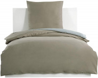 Bedding Duvet Cover Set dark Taupe-Grey Cotton for Single Size Bed
