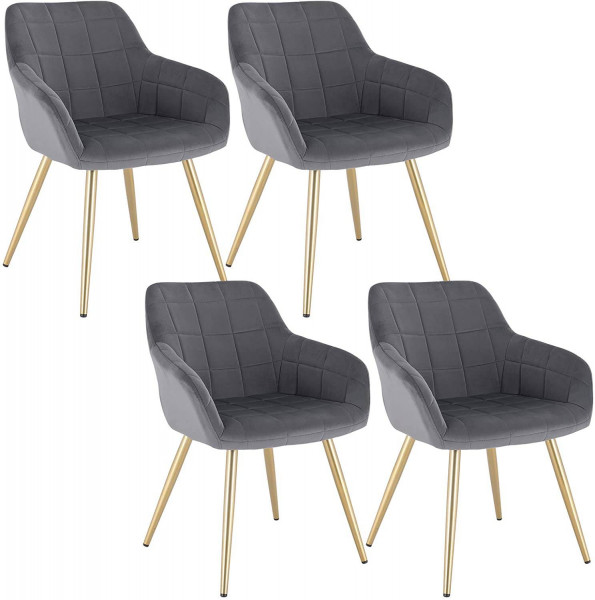 Kitchen Dining Chairs Set of 4 pcs Counter Lounge Living Room Chairs Velvet,Armchairs