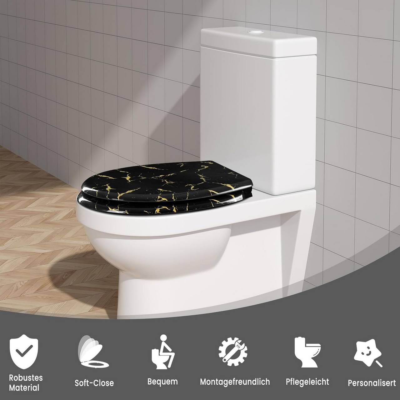 NETILGEN Lot de 2 housses de couvercle de réservoir de toilette, lavables  avec fond élastique, s'adapte à la plupart des tailles de réservoirs de  toilettes et couvercles, décoration d'intérieur, : : Cuisine