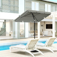WOLTU parasol, strandparasol, 45° buigbaar, UV-bestendig, waterdicht 200x120 cm