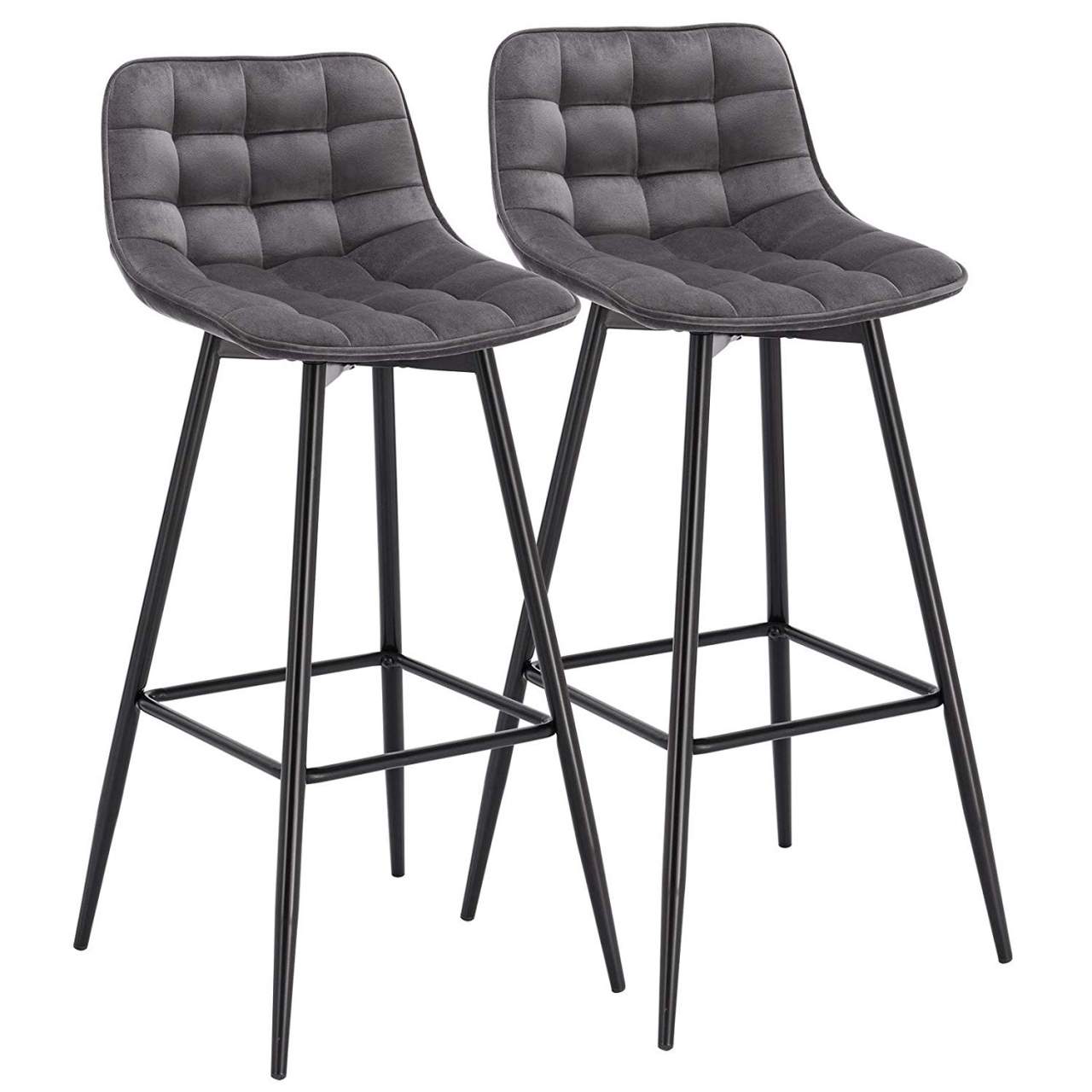 Taburete de bar alto con asiento tapizado de franela para encimera de  cocina, silla alta dorada con marco de metal resistente soporte de 330.7  lbs/330
