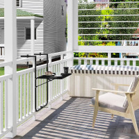 WOLTU balkonhangtafel, opklapbaar, 3-traps in hoogte verstelbaar, weerbestendig, zwart