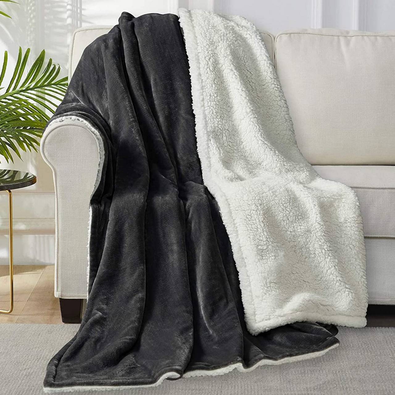 Couverture gaufrée pour canapé, lit, voyage, couverture polaire en  microfibre douce et