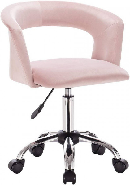 Bürostuhl mit Armlehne aus Samt Modell Yumy, rosa 