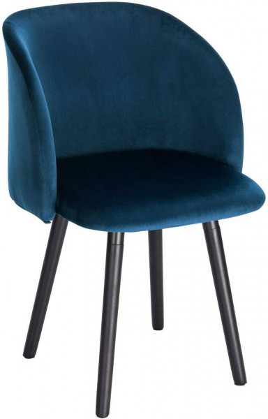 Esszimmerstuhl mit Armlehne aus Samt Modell Ann,blau