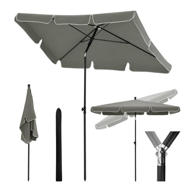 WOLTU parasol, beach umbrella, 45° bendable, UV-resistant, waterproof 200x120 cm