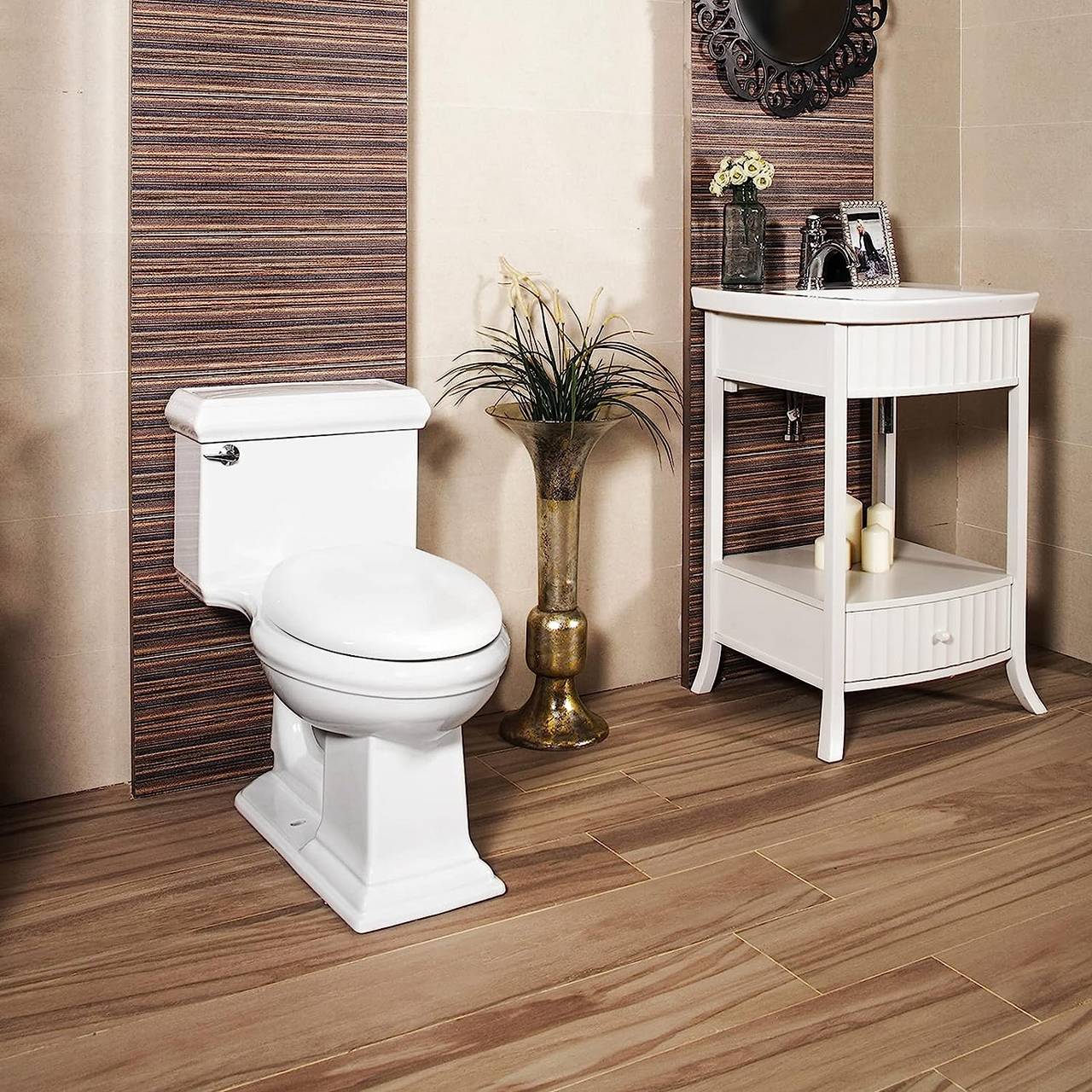 Relaxdays Abattant WC avec frein de chute, siège forme de D, amovible,  lunette en Duroplast, LxP: 37,5 x 45,5 cm, blanc