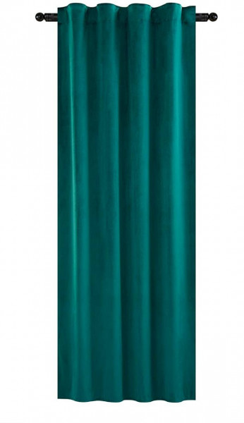 Samtvorhang Verdunklungsgardine mit Kräuselband (1 Stück) dunkelgrün