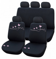 Polyester seat covers with butterfly pattern