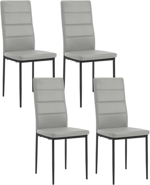 WOLTU Esszimmerstühle 4er Set, mit hoher Rückenlehne Metallbeinen, Kunstleder